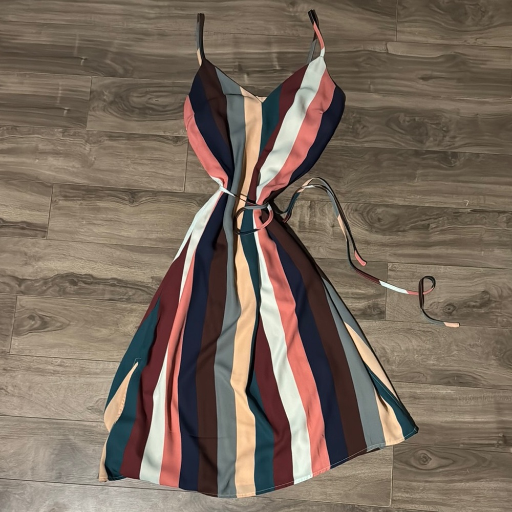 Lulu’s Striped Multicolor Sleeveless Dress